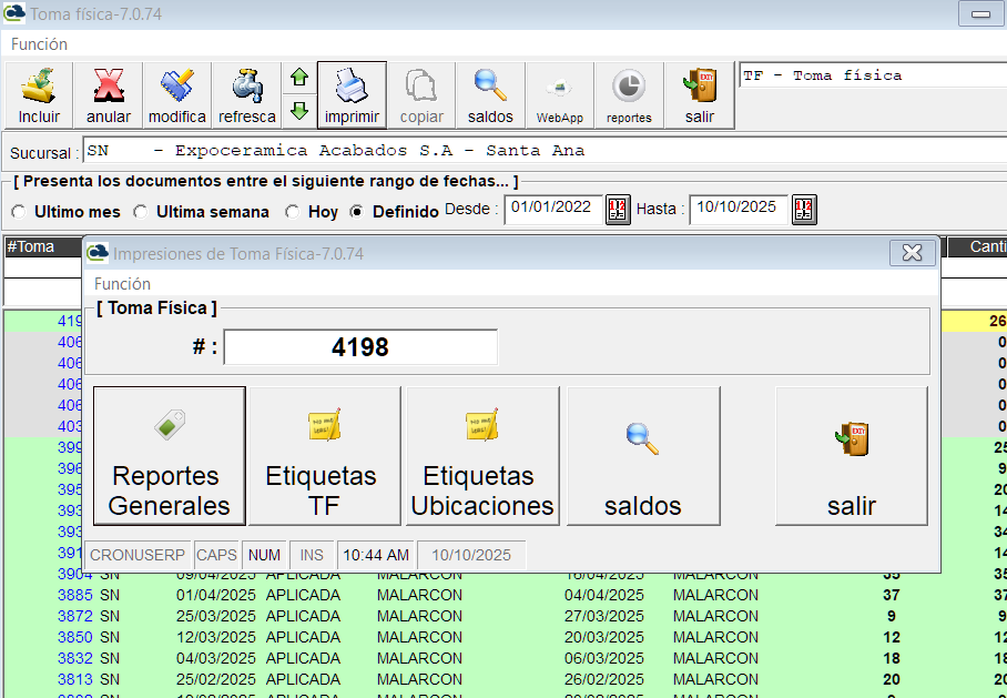 Toma fÃsica en app móvil